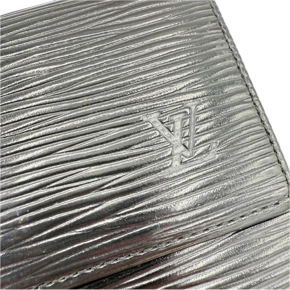 Louis Vuitton Elise Compact Wallet Black Epi Leather Vintage 1992 Authentic